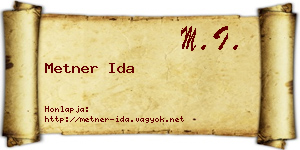 Metner Ida névjegykártya