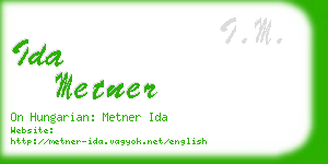 ida metner business card